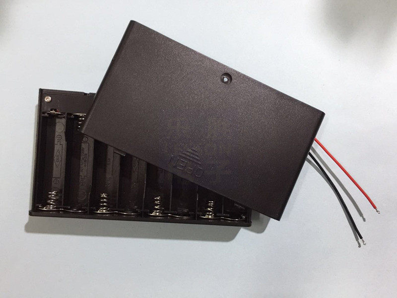 5 #8 Festival with lid with switch red black wire battery case AA* 8 battery case 12v V. 8 Festival