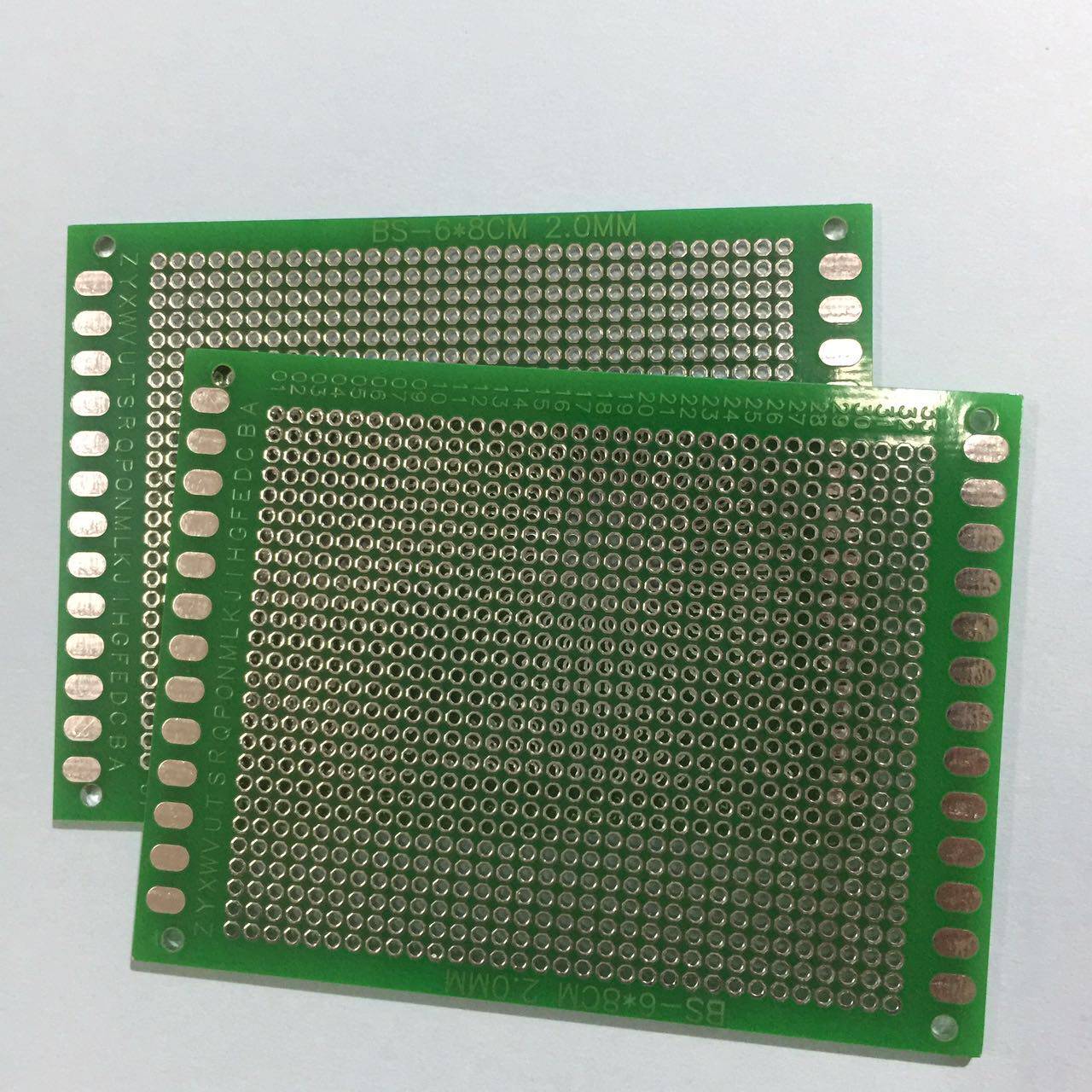 Double sided tinned versatile plate 6 * 8cm 1 6 thick 2 0 pitch spray tin glass fiber plate dongle plate