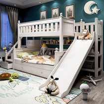 Solid wood children girl bunk bed bunk bed mu zi chuang princess bed bunk bed boy hua ti chuang