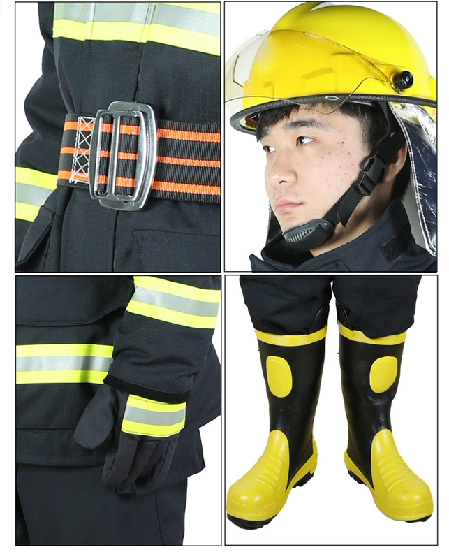 Được chứng nhận 3C 14 loại quần áo chữa cháy bộ năm món quần áo cách nhiệt quần áo phòng cháy chữa cháy 17 loại quần áo bảo hộ chữa cháy quần áo chiến đấu áo công nhân