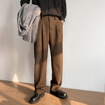 Coffee Color Casual Western Pants Mans Port Craze Relaxation Big Code Fat Son High Street Straight Barrel Pendant Sensation 100 Lap Pants