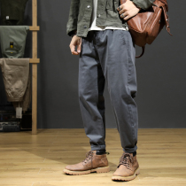 Pants men autumn with Martin boots Japanese Joker loose fat big size Harlan overdo Tide brand ankle-length pants