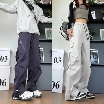 American-Style Three-Proof Softshell Pants for Men and Women, Autumn and Winter Fleece-Lined Paratrooper Work Pants, Windproof and Waterproof Outdoor Hiking Pants