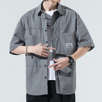 Boomer American Shirt Man Short Sleeve Summer Ins Day Series Retro Tooling Shirt 2022 New Heavy Lpound Half Sleeve T Shirt