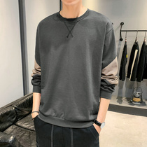 The Ruffian handsome tide flow clothes men autumn loose size fat man long sleeve color matching stitching long sleeve Korean version of Tide brand coat men