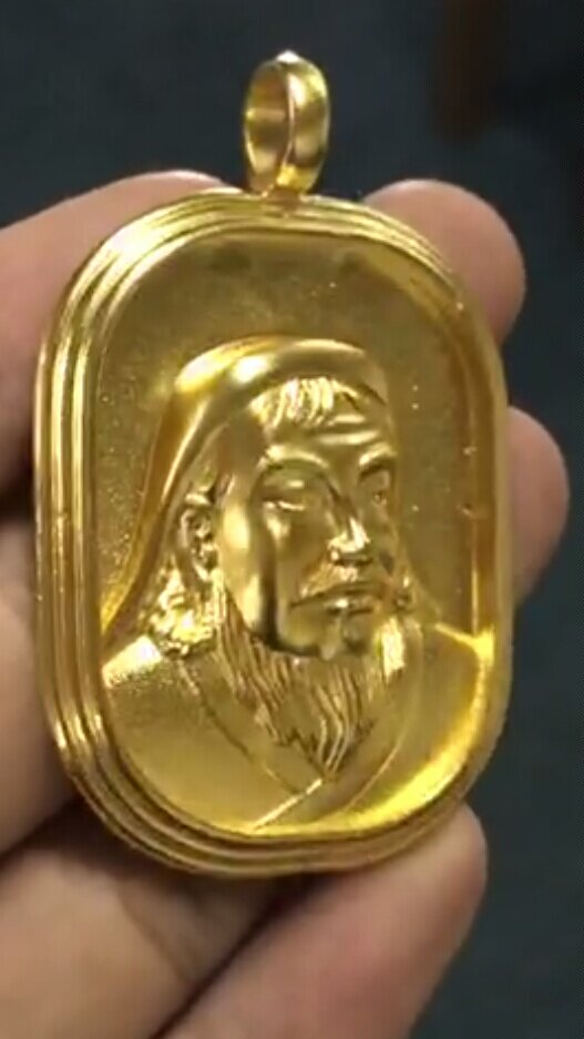 Gith Khan statue 24K gold pendant-Taobao