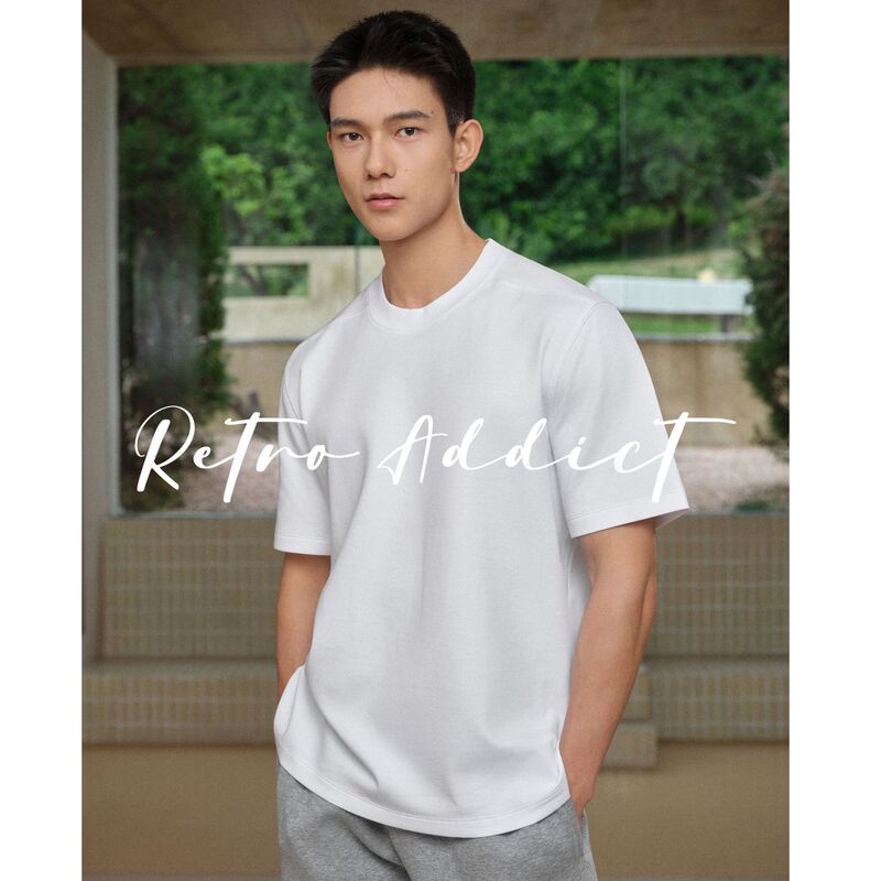 Retro Addict Men's Clothing "Cloud Tee" 81% Supima Super Pima Cotton Shoulder Line Forward-Shifted Fit Retro Addict Men's Clothing "Cloud Tee" 81% Supima Super Pima Cotton Shoulder Line Forward-Shifted Fit