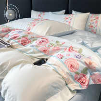 LUXE | Category A maternal and infant grade high-end light luxury pure cotton four-piece set ice silk cotton sheet quilt cover bedding 4