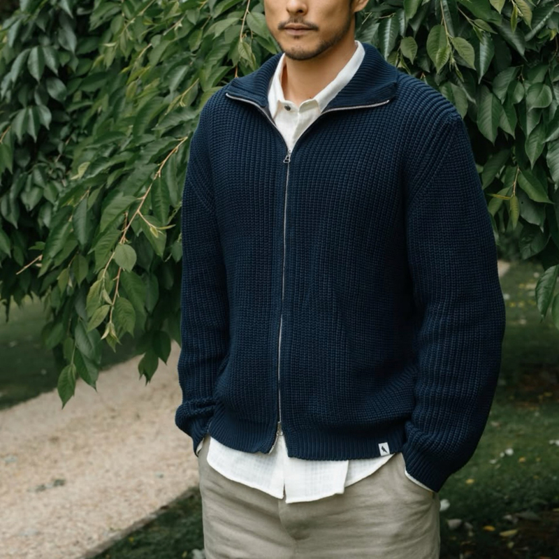 New Product Peregrine British-Made Heavyweight Merino Wool Full-Zip Knitted Fisherman's Cardigan Sweater Wc52017 New Product Peregrine British-Made Heavyweight Merino Wool Full-Zip Knitted Fisherman's Cardigan Sweater Wc52017