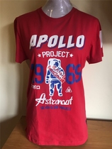 Fushen Records) Spece series T-shirt astronaut 1969 Red