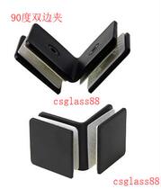 90 degree black glass fixing clip bathroom glass door corner code partition shower room link clip 304 stainless steel