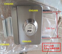Single door square glass door lock without punching glass door lock stainless steel single door lock hole distance 50mm Wall lock