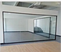 Office glass partition black frame office building glass partition aluminum alloy custom office glass wall customization