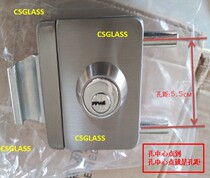 Single door square glass door lock without perforated glass door lock stainless steel single door lock hole distance 55mm Wall lock