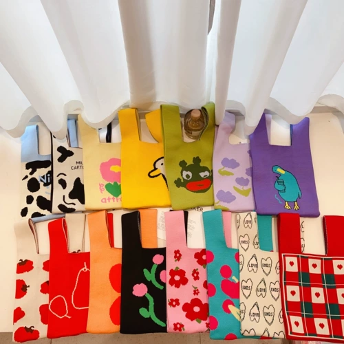 Оригинальная трикотажная шерстяная сумка, ведро, жилет, в корейском стиле