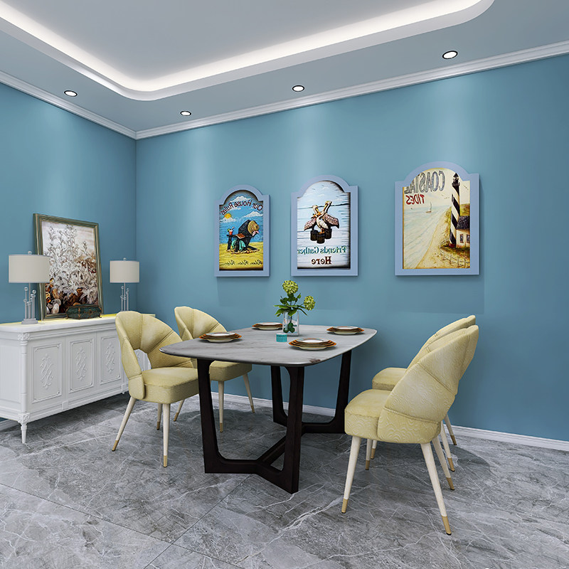 9mm bamboo wood fiber integrated wall panel solid color haze blue wall panel living room sofa bedroom background gusset plate