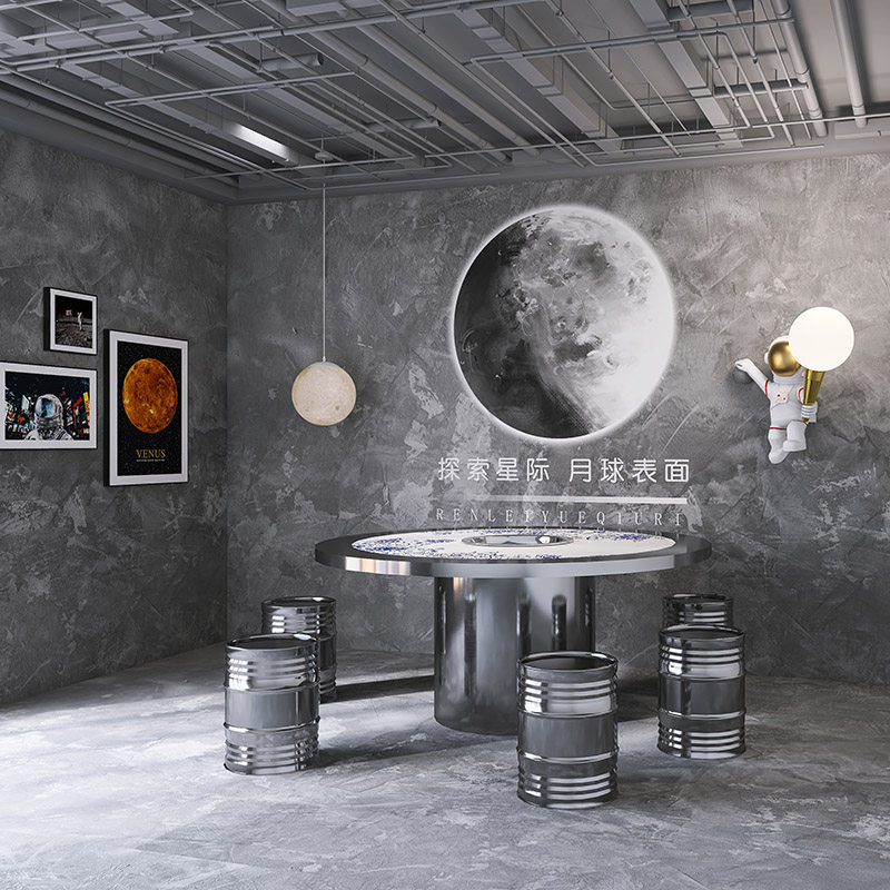 Moon Net Red Industrial Wind Cement Wall Integrated Wall Board Bamboo Fiber Catering Tooling Wall Board Homestay KTV Buckle Board