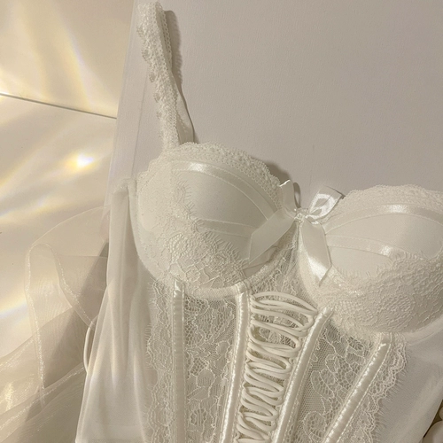 Майка топ, сексуальный кружевной корсет, V-образный вырез