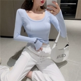 Короткий лонгслив, футболка, универсальный комплект, высокая талия