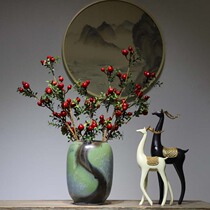 Modern ceramic retro Zen vase decoration Living room flower arrangement New Chinese style creative entrance TV cabinet Home accessories