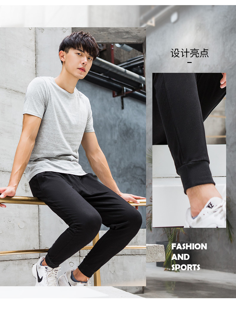 Quần thể thao nam mùa thu chân mới gần miệng lỏng lẻo Quần chạy quần thoáng khí tập thể dục quần thẳng - Quần thể thao quần short the thao nam nike