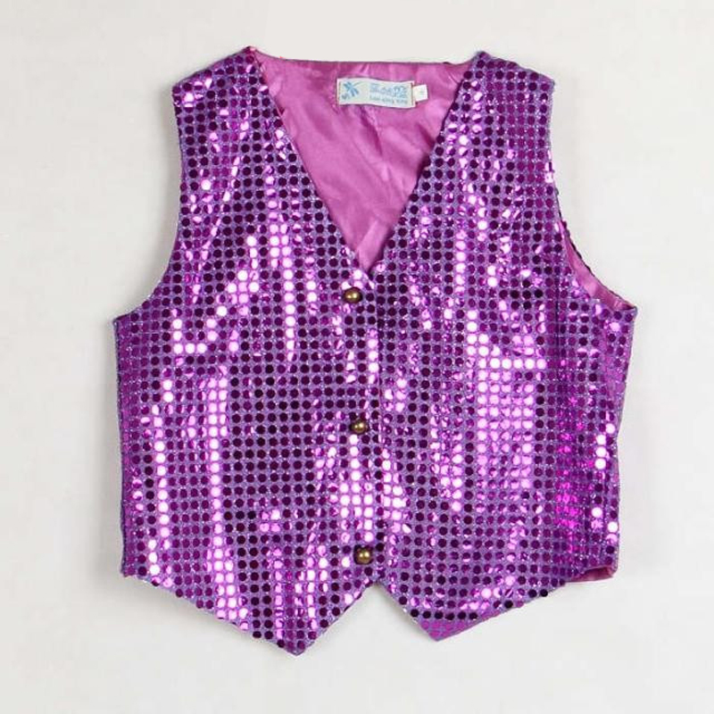 Trẻ em sequins vest dành cho người lớn jazz jazz biểu diễn múa hiện đại chương trình khiêu vũ vest bé trai sân khấu đạo cụ