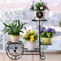 Iron shelf Classical flower rack against the wall Wrought iron wall Green Luo balcony single-layer assembly single bracket Bamboo TV cabinet