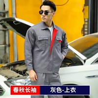 Модернизированная серая лацкана маленькая топ -весна и осенью с длинными рукавами