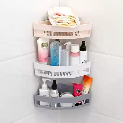Punch-free bathroom storage rack cosmetics toilet plastic wall rack storage layer rack toiletries storage layer rack