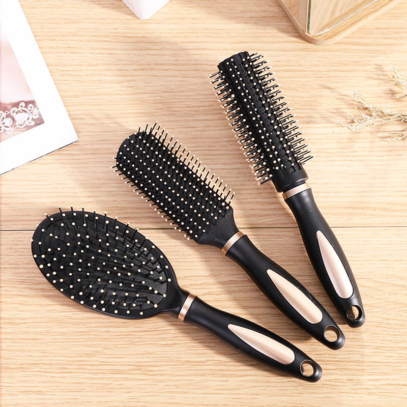 Home Roll Hair Comb for men and women Airbag massage comb Ribs Comb Cute Inner Button Styling Mesh Red Cylinder Roll Comb
