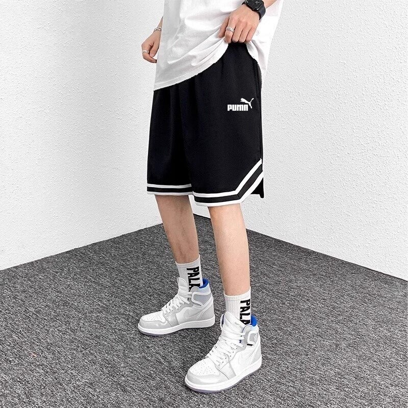 Outlet Store Men's Summer New Loose Breathable Quick-Dry Basketball Shorts Striped Youth Shorts Outlet Store Men's Summer New Loose Breathable Quick-Dry Basketball Shorts Striped Youth Shorts