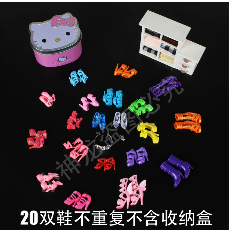 Búp bê búp bê Barbie giày cao gót dép pha lê giày cô gái đồ chơi 20 đôi giày phụ kiện phổ quát búp bê lol surprise