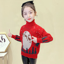 Girl Sweaters Gush Autumn Winter 2020 New Ocean Gas Christmas Childlike High Collar Water Mink Suede Bottom Child Thickened