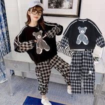 Male and female childrens spring clothes suit The new Ocean Gas Network Red CUHK Trendy Clothes Children clothes Childrens clothes 2021 Korean version