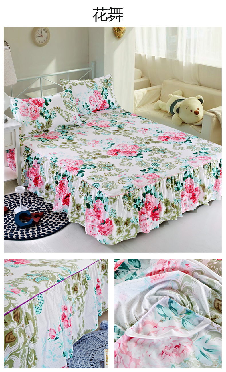 Chào mừng cuộc hôn nhân giường váy một mảnh khăn trải giường vải đỏ 1,5 1.8m giường ren bộ doanh nghiệp giường Simmons bảo vệ tay - Váy Petti ga giường viền ren