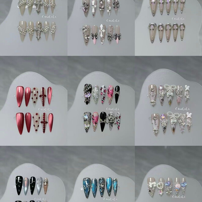 Purely Handmade Wearable Nails with a High-End Feel, Finished Nail Patches, Removable Fake Nails, Short Style That Enhances Complexion