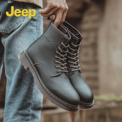 Jeep, Martens, высокая зимняя обувь в английском стиле для отдыха, джип для кожаной обуви, туфли с молнией, из натуральной кожи