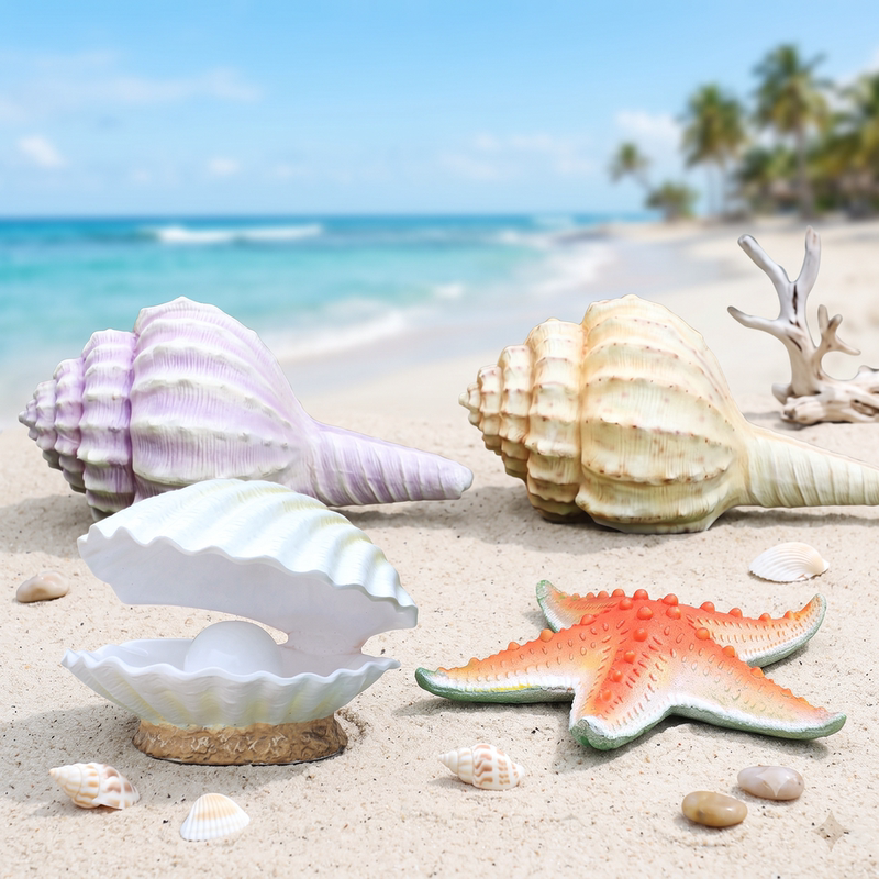 Simulated Shells, Conch Shells, Starfish, Fiberglass Sculptures, Outdoor Aquariums, Pools, Beaches, Marine Life Decorative Ornaments Simulated Shells, Conch Shells, Starfish, Fiberglass Sculptures, Outdoor Aquariums, Pools, Beaches, Marine Life Decorative Ornaments