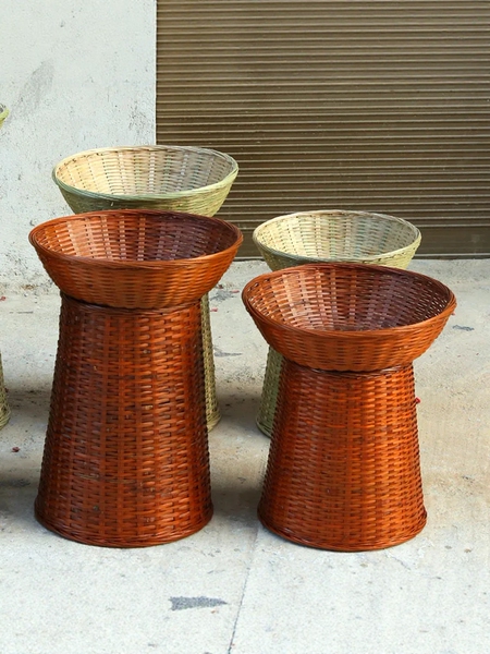Bamboo Woven Handmade Dry Goods and Fruit Display Basket, Fruit Basket, Display Basket for Supermarket Vegetable Display, Storage Basket