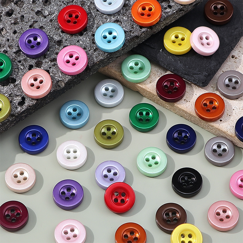 Colorful Resin Round Buttons for Shirts, Knitwear, Cardigans, Sweaters, Cuffs, Men's and Women's Short-Sleeved Dresses
