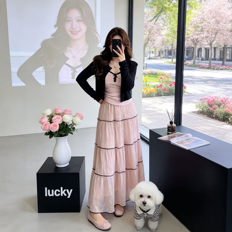 Kerr Swift Pregnancy Lower Body Skirt Summer New Fashion Elegant Cake Skirt Pink Lace Maternity Skirt