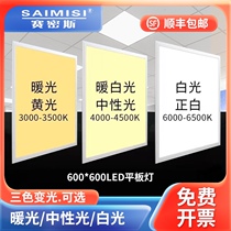 Integrated ceiling three-color dimming 600x600led flat panel light neutral light warm light 300x600x1200 panel light