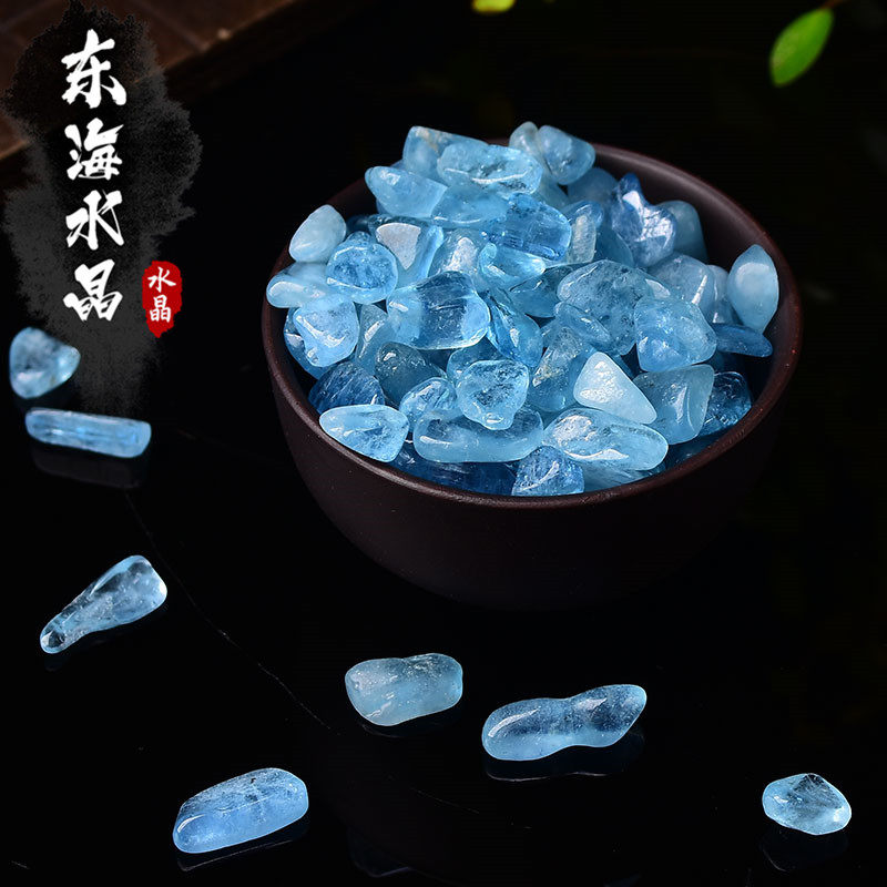 天然アクアマリン砂利の微粒子装飾、クリスタル消磁石、水槽用植木鉢、造園用石、家の装飾材料
