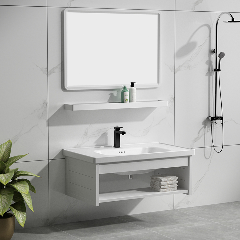 Brief NEW WASH BASIN CABINET COMBINED SPACE ALUMINUM MAKEUP ROOM HANGING WALL STYLE WASHBASIN SIMPLE HAND WASH POOL WASH TERRACE