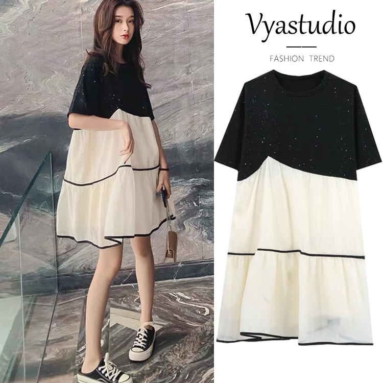 Maternity wear summer dress fashion hot mom 2022 new summer dress skirt is thin and covers the belly gentle wind high-end sense