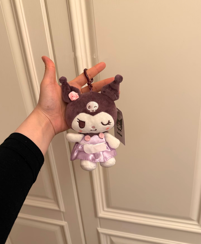 Rose Chef Kuromi Bag Pendant Cute Plush Doll Backpack Accessory Toy Rose Chef Kuromi Bag Pendant Cute Plush Doll Backpack Accessory Toy