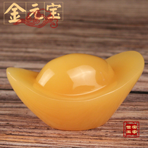  Natural high-end topaz gold ingots gather wealth creative living room study gift jade crafts lucky auspicious ornaments