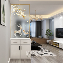 Art glass living room screen entrance door opposite door entrance shoe cabinet modern light luxury bathroom half wall partition blocking