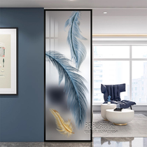 Customized art glass screen living room entrance hall simple modern bathroom dry and wet area half wall partition blocking