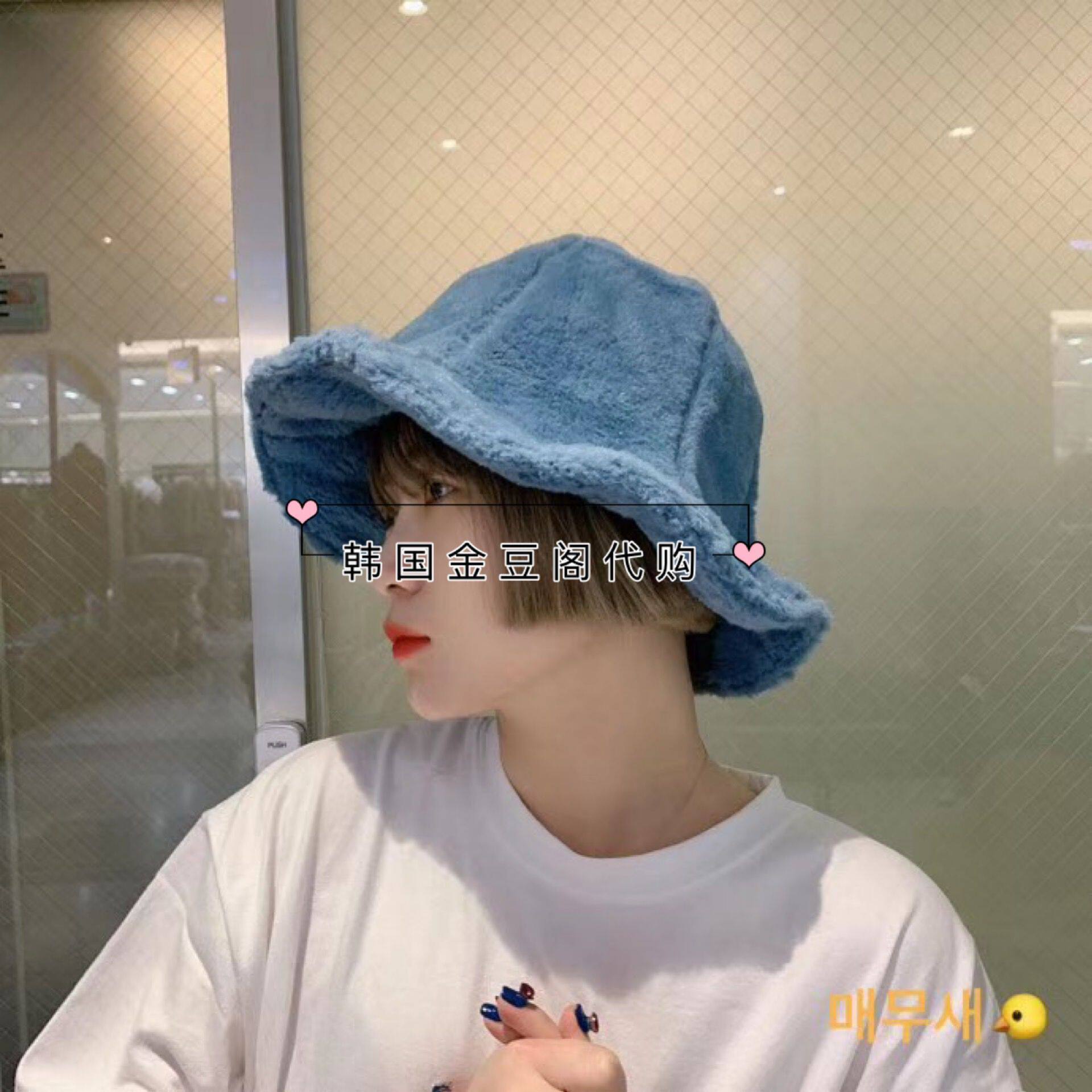 2019 autumn and winter Korea Dongdaemun memuse new plush warm fisherman hat basin hat thickened hat female
